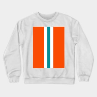 Retro American Football Stripes Miami Orange Teal White Crewneck Sweatshirt